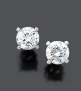 Cultivate a perfect look with Gemex Certified colorless round-cut diamond (3/4 ct. t.w.) earrings set in platinum.