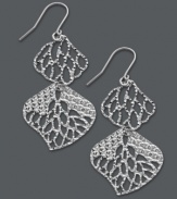 Breezy chic. Studio Silver's airy earrings feature an intricate filigree pattern perfected by a pretty leaf shape. Crafted in sterling silver. Approximate drop: 2 inches.