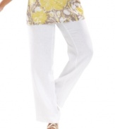 Enjoy the airy comfort of INC's straight leg plus size pants, crafted from linen-- they're season-perfect!