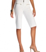 Exposed zipper pockets add stylish edge to these Alfani capri pants -- a summer must-have!