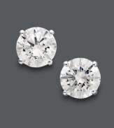 Enough sparkle to create a statement, enough subtlety to be worn every day. Arabella's beautiful round-cut stud earrings feature Swarovski zirconias (1-3/4 ct. t.w.) set in 14k white gold. Approximate diameter: 5 mm.