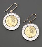 International news. These striking earrings feature Lira set in 14k yellow and white gold for a sophisticated look. Drop measures 1-1/2 inches.