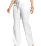 Make INC's plus size linen pants standard for your summer wardrobe-- pair them with the season's latest tops!