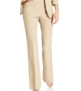 Nine West's bootcut pants feature a straight fit through the hips and thighs for a flattering effect. Pair with a printed blouse for a casual office ensemble or with the coordinating jacket for polished appeal.