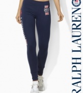 Designed in a season-spanning jersey knit with a hint of ultra-comfortable stretch, Ralph Lauren's essential legging is emboldened with country graphics, celebrating Team USA's participation in the 2012 Olympic Games.