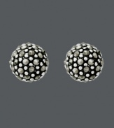 Get an early invite to the disco with playful studs by Genevieve & Grace. Glittering marcasite accents coat the surface of these flirty ball stud earrings (7 mm). Crafted in sterling silver. Approximate diameter: 1/4 inch.