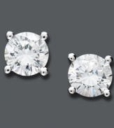 Simply stunning. Juliet's simple stud earrings feature certified, round-cut diamonds (3/4 ct. t.w.). Crafted in 14k white gold. Approximate diameter: 6 mm. Juliet diamonds feature 97 facets, which enhance the brightness and light performance of the diamond. Juliet diamonds are available only at Macy's.