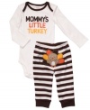 They'll be thankful for this playful Thanksgiving bodysuit and pant set from Carter's.