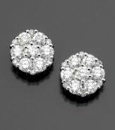 Add some enchantment to your outfit with these round-cut diamond earrings (1 ct. t.w.) in 14k white gold setting.