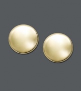 Smooth simplicity at its finest. These circular button studs are a timeless addition to your accessory collection. Crafted in 14k gold. Approximate diameter: 1/2 inch.