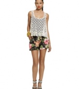 Bold florals straight from the tropics spice up Bar III's chic shorts!