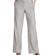 A turnlock closure and wide-leg silhouette give Calvin Klein's pants polished modern appeal. Easily pairs with other pieces from the full collection of suit separates.