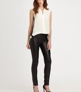 Downtown-cool leather leggings with a comfy elastic waistband work wonders with tunics and chunky knits. Elastic waistbandInseam, 33LeatherDry clean with leather specialistImportedModel shown is 5'10 (177cm) wearing US size 2.