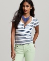 Free People Tee - Printed Stripe Stitched