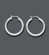 Polished and put together. A classic for your wardrobe -- Giani Bernini's simple hoop earrings add instant style. Crafted in sterling silver. Approximate diameter: 1-1/2 inches.