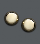 Round out your look with shiny stud earrings. Crafted in 14k gold, these dome-shaped stud earrings add a subtle hint of polish. Approximate diameter: 1/2 inch.