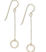 A classic style for day or night. Studio Silver's shapely circle drop earrings are crafted in 18k gold over sterling silver. Approximate drop: 2 inches.