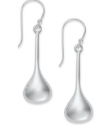 A simple drop adds a ton of shine. Touch of Silver's pretty teardrop-shaped earrings are crafted in silver-plated brass with a sterling silver ear finding. Approximate drop: 1-1/10 inches.