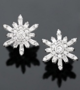 Step into a winter wonderland with these sparkling snowflake earrings featuring round-cut diamond (3/8 ct. t.w.) in 14k white gold.