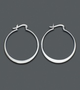 Make these subtly graduated sterling silver hoops part of your morning routine and you'll always be perfectly accessorized. Approximate diameter: 1 inch.