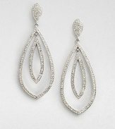 A delicate and chic piece encrusted in pavé crystals. CrystalsRhodium-plated brassLength, about 2.37Post backImported 