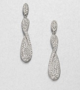 EXCLUSIVELY AT SAKS. This sparkling piece features an elegant twisted design. CrystalsRhodium-plated brassDrop, about 1.87Surgical steel post backImported 