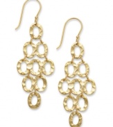 Let style come full circle. Studio Silver's chic drop earrings feature overlapping circles in 18k gold over sterling silver. Approximate drop: 2 inches.