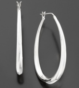 Every stylish girl's got them. A sleek pair of hoop earrings is the ultimate accessory. These hoops feature a graduated, teardrop design set in sterling silver. Approximate diameter: 1-3/4 inches.