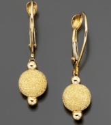 Have a ball with these spectacular earrings featuring laser-cut beads crafted in 14k gold. Approximate drop: 1 inch.