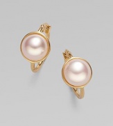 Glistening mabe pearl faceted in 18K gold vermeil makes for a timeless design. Mabe pearl 18k gold vermeil Drop, about ½ Ear wire back Made in Spain 