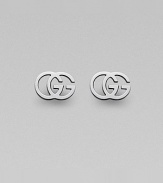 The famous interlocking double G, crafted into stunning studs of 18k white gold. 18k white gold Width, about ½ Post back Made in Italy