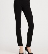 Translate unmistakable style into your casual wardrobe with these ultra-stretch leggings, secured by a comfortable elastic waistband. THE FITMedium rise, about 9Inseam, about 29THE DETAILSElastic waistband71% viscose/23% polyamide/6% elastaneDry cleanImportedModel shown is 5'11 (178cm) wearing US size 4.