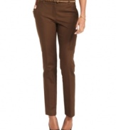 Update your wardrobe with Charter Club's belted trousers. You'll love the slim fit and chic animal-print belt.