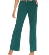 These flare-leg pants feature a modern silhouette for laid-back style at work or play. From Charter Club.