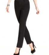 A smooth silhouette is just what you'll get from Calvin Klein's slimming pants. The shorter inseam makes a great showcase for pretty pumps or sleek flats.