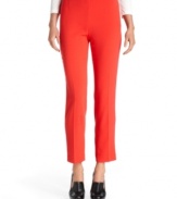 Calvin Klein's crepe ankle pants offer a vibrant hue and flattering silhouette and are a cinch to work into your wardrobe this season.