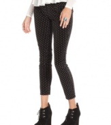 Combining two hot fall trends, velvet and polka-dots, these Free People skinny pants add an irreverent appeal to your cold-weather wardrobe!