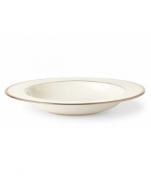 From designer kate spade comes this clean, classic and glistening dinnerware collection. Featuring lustrous gold, platinum and black rim accents on fine white bone china, Sonora Knot is a fresh take on traditional finery, perfect for any occasion.