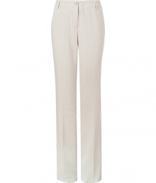 Ultra-chic, these straight leg pants from Etro will inject of-the-moment style into any ensemble - Flat front, belt loops, off-seam pockets, back welt pockets, straight leg with creasing - Wear with a billowy printed blouse, platform sandals, and an oversized tote