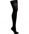 Simple and chic, Fogals opaque black stay up thigh-high stockings are an easy way to add a seductive edge to your outfit - Opaque, chic stretch stay up border, nude heel, reinforced toe - A must-have essential for day and evening alike