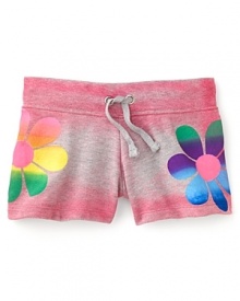 Flowers By Zoe Girls' Pink Airbrush Shorts - Sizes 4-6X