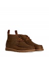 Preppy and eternally cool, Polo Ralph Laurens oiled suede chukka boots are a classic-chic staple must for your timeless footwear wardrobe - Moccasin stitched round toe, leather laces, back pull tab with striped trim, logo at heel, leather welt, natural gum sole - Ankle height - Wear with slim fit trousers, button-downs and cashmere knits