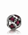 Light shines through translucent enamel butterflies on this sterling silver PANDORA charm.