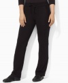 Lauren Ralph Lauren's perfect plus size pant for active style is knit from soft stretch cotton for breathable comfort and mobility.