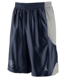 Get your game on while supporting your favorite NCAA team with these Georgetown Hoyas basketball shorts featuring Dri-Fit technology from Nike.