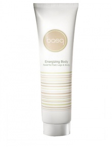 Revive from head to toe with basq's Energizing Body Lotion. This lightweight, quick absorbing formula is the ultimate way to nourish and replenish your skin. Its cooling, invigorating feel instantly soothes tired muscles while the replenishing hydrators leave skin feeling soft and velvety.