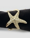 Sparkling starfish rings are showered with hand-set Swarovski crystals. Also available in platinum-plated metal. Gold-plated metal Beautifully gift boxed Set of 4 Imported