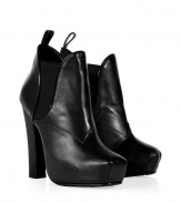 A new season essential, these luxe leather platform ankle boots from Proenza Schouler are effortlessly chic - Square toe, front hidden platform, chunky high heel, elasticized side panels, back pull-on tab - Pair with skinny jeans, a mini-dress, of figure-hugging frock