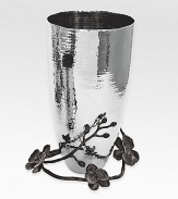 A stunning vase inspired in the forms and textures of nature, crafted with an artisan's eye from hammered stainless steel and blackened nickel-plated metal by one of America's premier metalwork artists. From the Black Orchid Collection10 highHand washImported