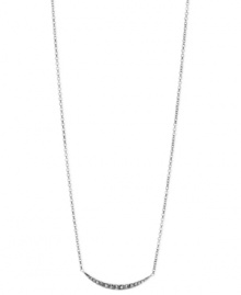 Stay ahead of the curve. Fossil's crescent necklace is crafted from silver-tone stainless steel with sparkling  accents giving it a a radiant touch. Approximate length: 16 inches + 2-inch extender.